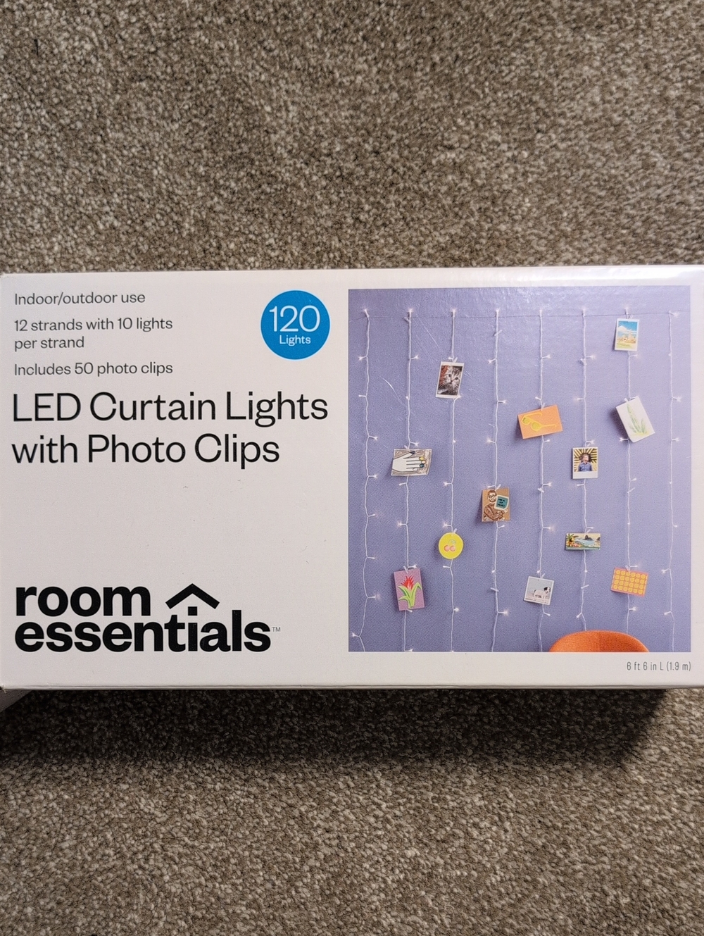 Room Essentials LED Curtain Lights with Photo Clips